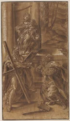 Madonna con el niño y el apóstol Andrés (izq.) y San Judas (der.)