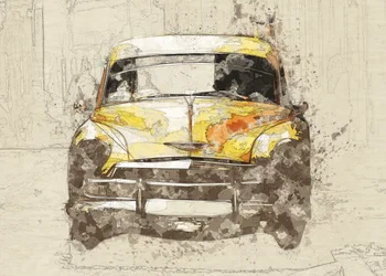 Coche clásico amarillo
