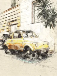 Fiat amarillo clásico