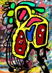 Criatura de grafitis de colores