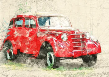 Coche viejo rojo