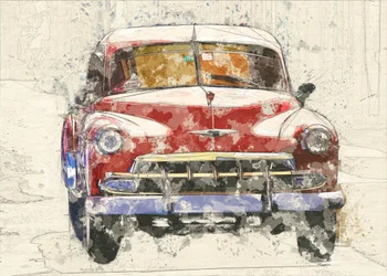 Coche clásico rojo
