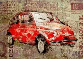 Fiat 500 rojo vintage