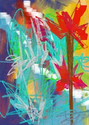 Flor abstracta llena de colorido