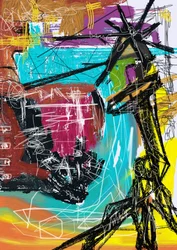 Forma abstracta y vibrante de una máquina
