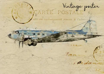 Postal de un avión antiguo
