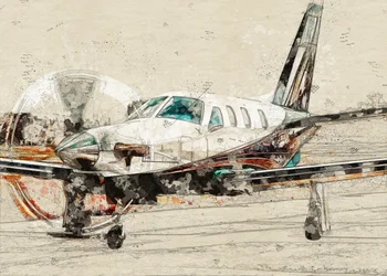 Boceto de un avión de hélice clásico