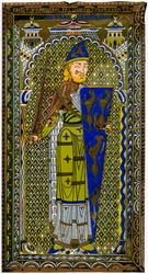 Representación de la efigie de esmalte de Geoffrey V en su tumba en la catedral de Le Mans, 1849