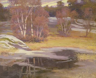Entre el invierno y la primavera (óleo sobre tabla)
