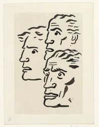Los rostros de tres hombres
