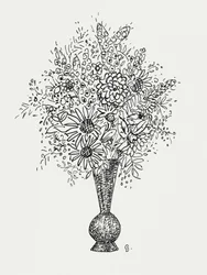 Jarrón (h. 1891-1941). Dibujo en alta resolución de Leo Gestel.