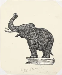 Elefante sobre libro (boceto)