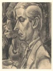 Retrato de Dé Essers, escultor y dibujante de madera