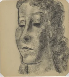 Retrato de una mujer tres cuartos a la izquierda