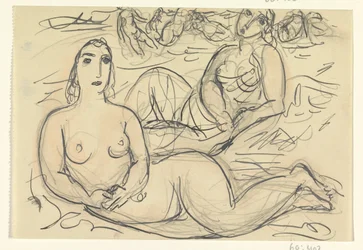 Dos mujeres desnudas en el agua