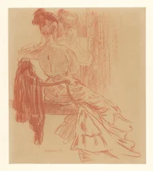 Mujer sentada frente al espejo