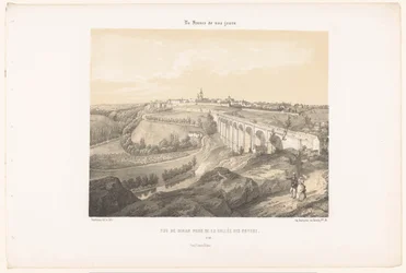 Vista de Dinan y del viaducto sobre el río Rance
Vue de Dinan prise de la Vallée des Noyers (título en el objeto)
Francia contemporánea (título de la serie)
La France de nos jours (título de la serie en el objeto)