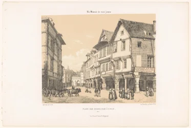Vista de la Plaza de los Cordeleros en Dinan
Place des Cordeliers à Dinan (título en el objeto)
Francia contemporánea (título de la serie)
La France de nos jours (título de la serie en el objeto)