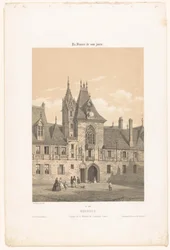 Vista de la fachada del Palacio Jacques-Coeur en Bourges
Bourges. Fachada de la casa de Jacques Coeur (título en el objeto)
Hedendaags Frankrijk (título de la serie)
La France de nos jours (título de la serie en el objeto)