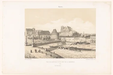 Vista del castillo y del Puente de la Rotonda sobre el Loira en Nantes
Nantes. Vue du château et du pont de la Rotonde (título en el objeto)
Francia contemporánea (título de la serie)
La France de nos jours (título de la serie)