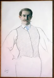 Autorretrato (Autorretrato) - Dibujo de Leon Bakst (1866-1924), Dim. 32,6 x 28,6 cm