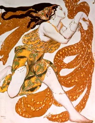 Bacante, diseño de vestuario para una producción de Ballets Russes de Narcisse de Tcherepnin, 1911