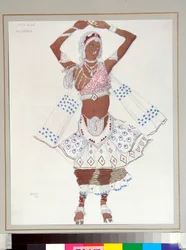 Ballets russes: ""bayadere"" Traje diseñado por Leon Bakst (1866-1924) para el ballet ""Le dieu Bleu"" de Michel Fokine