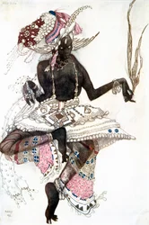 Diseño de vestuario de Bayadera para Le Dieu Bleu El Dios Azul, 1911