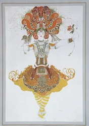 Diseño de vestuario para Tamara Karsavina en el ballet El Pájaro de Fuego de I. Stravinsky, 1909-1910