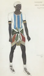 Diseño de vestuario para Vaslav Nijinsky en el ballet Cleopatra de A. Arensky, 1910