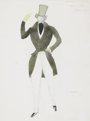 Diseño de vestuario para el ballet Carnaval de R. Schumann, 1910