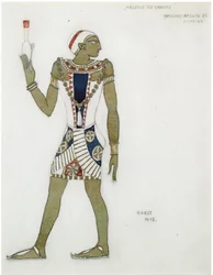 Diseño de vestuario para el ballet Hélène de Sparte por E. Verhaeren y D. de Séverac, 1912