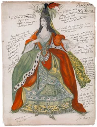 Diseño de vestuario para el ballet La Bella Durmiente de P. Tchaikovsky, 1921