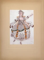Diseño de vestuario para el ballet La Bella Durmiente de P. Tchaikovsky, 1921