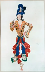 Traje para el bailarín Nijinsky en el ballet " Sheherezade ", representado durante la ...