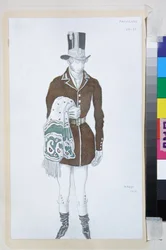 Vestuario para el ballet Les Papillons de Robert Schumann - Obra de Leon Bakst (1866-1924), litografía 1912 - (Diseño de vestuario para el ballet Les Papillons de Robert Schumann, de Leon Bakst, Litografía en color