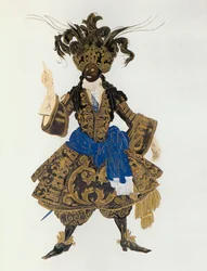 Boceto de vestuario para un personaje del ballet ...