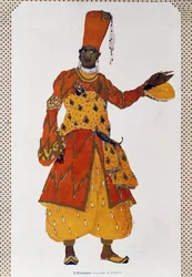 Eunuco, traje para el ballet Scheherezade (acuarela)