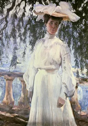 Liubov Gritsenko-Bakst, esposa del artista (pintura sobre lienzo)