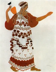 Ninfa, boceto de vestuario para el ballet de Claude Debussy " L