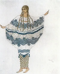Ninfa, boceto de vestuario para el ballet de Claude Debussy " L
