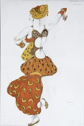 Odalisca. Diseño de vestuario para el ballet Sheherazade de N. Rimsky-Korsakov, 1910