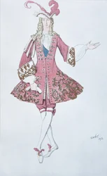 Page de la princesa. Diseño de vestuario para el ballet La Bella Durmiente de P. Tchaikovsky, 1916