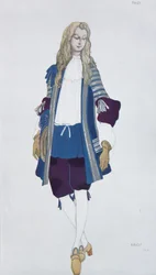 Page de la princesse. Diseño de vestuario para el ballet La Bella Durmiente de P. Tchaikovsky, 1916