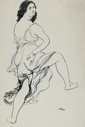 Retrato de Isadora Duncan bailando, principios del siglo XX