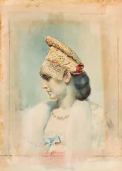 Retrato de una niña con un kokoshnik