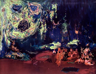 Diseño de escenario para el ballet Scheherazade, c1913