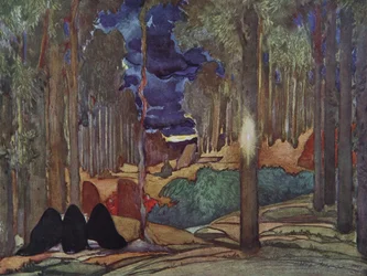 Diseño de escenario para la obra El martirio de San Sebastián de Gabriele D
