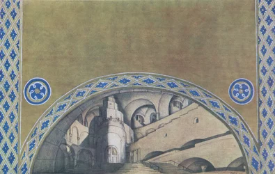 Diseño de escenario para la obra El martirio de San Sebastián de Gabriele D