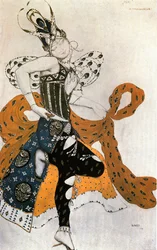 El Peri, boceto de vestuario para el ballet de Paul Dukas (acuarela, gouache y lápiz de color sobre papel)